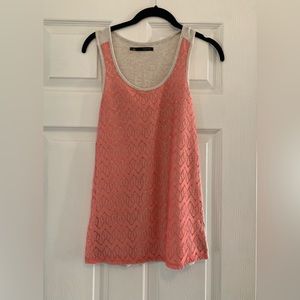 Maurices Coral & Tan Tank Top Size Small